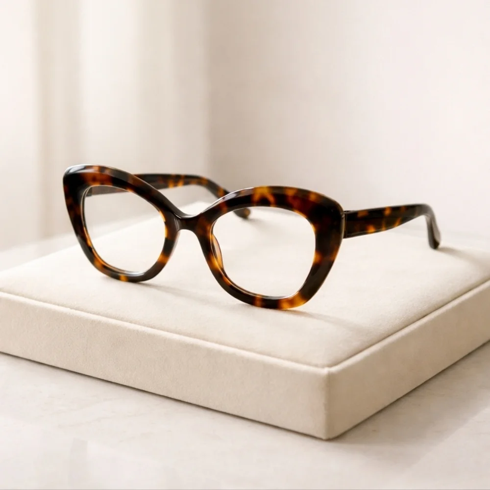+300 Oversized Tortoise Shell Cat-Eye Reading Glasses